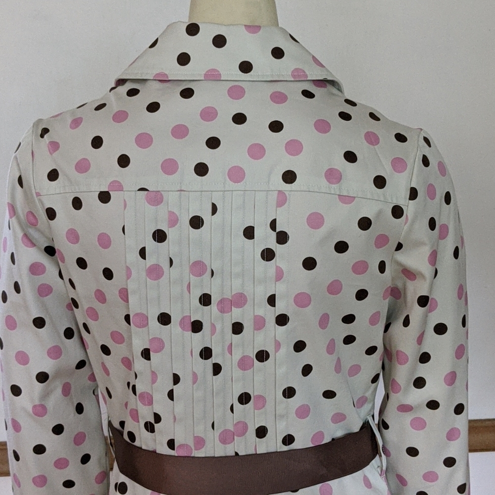 Calvin Tran Polka Dot Trench Coat Size 2 - Picture 6 of 9